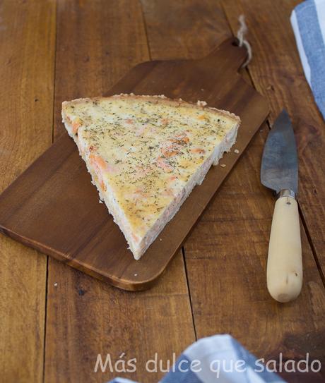 Pastel de salmón y queso de cabra