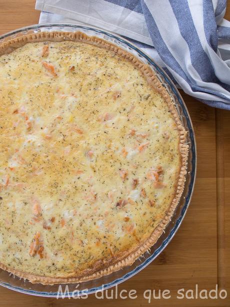 Pastel de salmón y queso de cabra