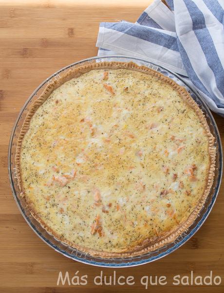 Pastel de salmón y queso de cabra