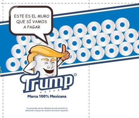 Papel higiénico con la cara de Trump para ayudar a los mexicanos