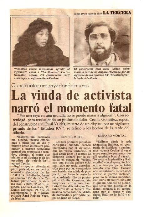 MEMORIA NO EDITADA de jóvenes de los 80 s…“Raúl pintaba esperanzas y lo mataron”.