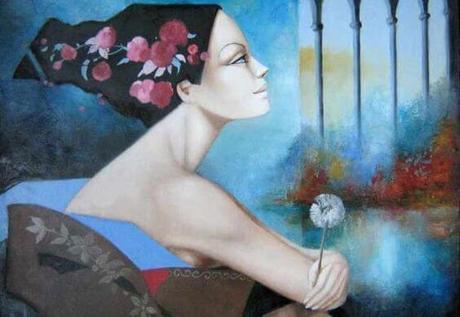 mujer-diente-de-leon Mujer con diente de león