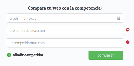 Análisis comparativo de sitios web Metricspot