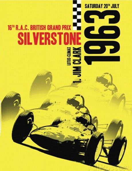 Silverstone car races vintage posters
