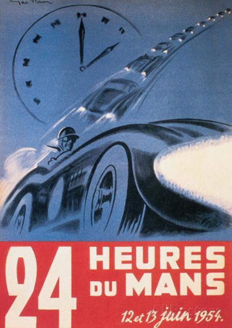 24 horas de Le Mans, poster estilo retro años 50