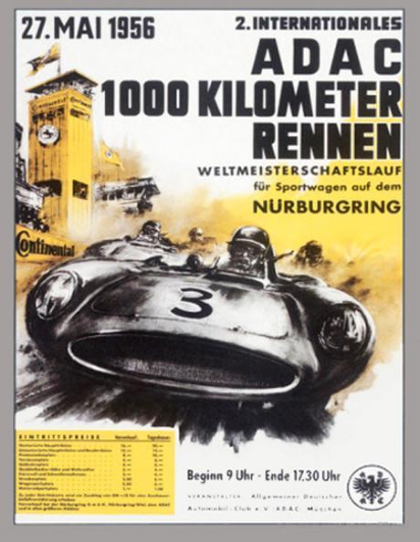 posters vintage estilo retro, carreras circuito de Nurburgring