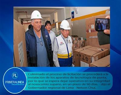 Avanza modernización de la Salud en el norte chico: GOBERNADOR NELSON CHUI INSPECCIONA AVANCE EL PROCESO DE ADQUISICIÓN DE EQUIPOS MÉDICOS EL HOSPITAL DE SUPE…