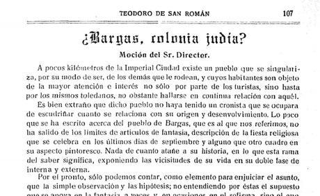 ¿ Bargas, Colonia Judía ?