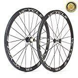 VCYCLE Carbono Ruedas de Bicicleta de Carretera 700C 38mm Tubular 23mm de Ancho 1400g Shimano o Sram 8/9/10/11 Velocidad