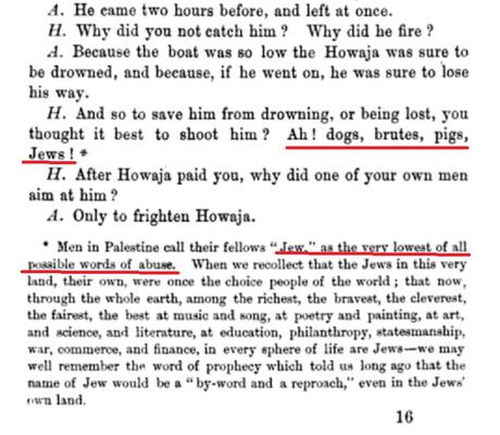 El tradicional “buen trato” de los musulmanes a los judíos en Palestina.