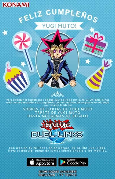 Se anuncia campeonato e-Sports de Yu-gi-oh! Duel Links y regalos por ser el cumpleaños de Yugi