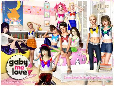 Sailor Moon SS Crop Tops Teen Version (Sims 3)