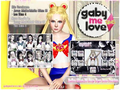 Sailor Moon SS Crop Tops Teen Version (Sims 3)