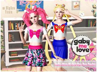 Sailor Moon SS Crop Tops Teen Version (Sims 3)