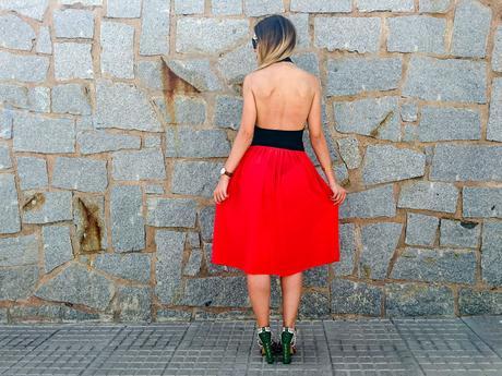 EMBROIDERED RED ROSES