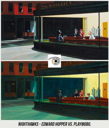 Cuadro-Nighthawks-de-Edward-Hopper-Hecho-con-Playmobil