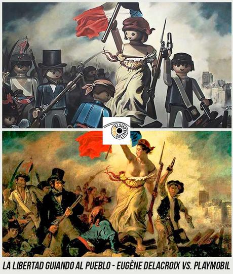 Cuadro-La-Libertad-Guiando-al-Pueblo-de-Eugène-Delacroix-Hecho-con-Playmobil