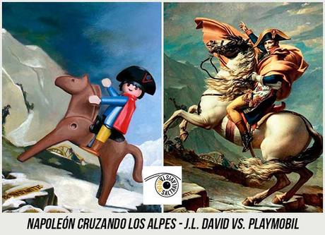 Cuadro-Napoleón-Cruzando-los-Alpes-de-Jacques-Louis-David-Hecho-con-Playmobil