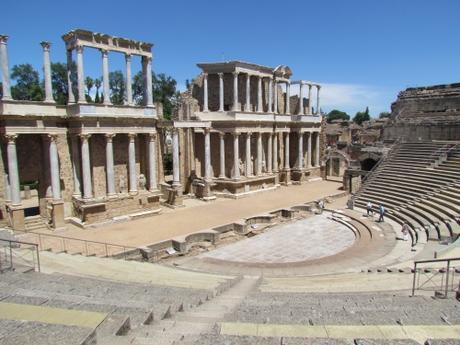 El teatro de las ruinas romanas de Mérida. España