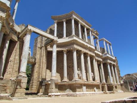 El teatro de las ruinas romanas de Mérida. España