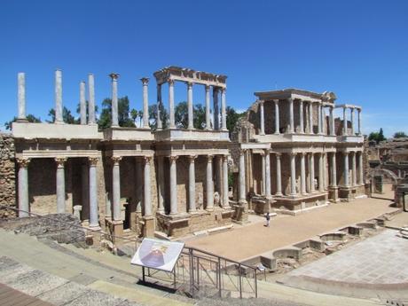 El teatro de las ruinas romanas de Mérida. España