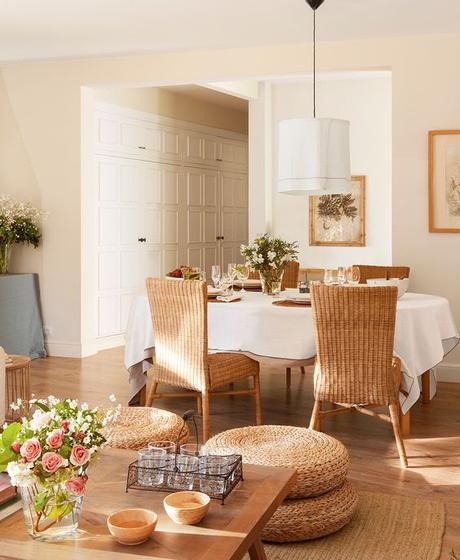 Salón decorado para el verano