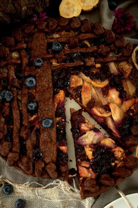 Pie de guayaba y arándanos con masa de chocolate #JaquealaReina