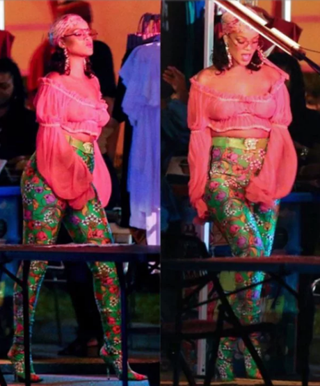 Rihanna se olvidó del sostén y mostró de más 😳