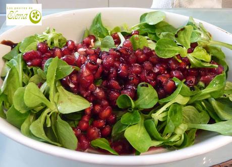 Ensalada de canónigos y granada