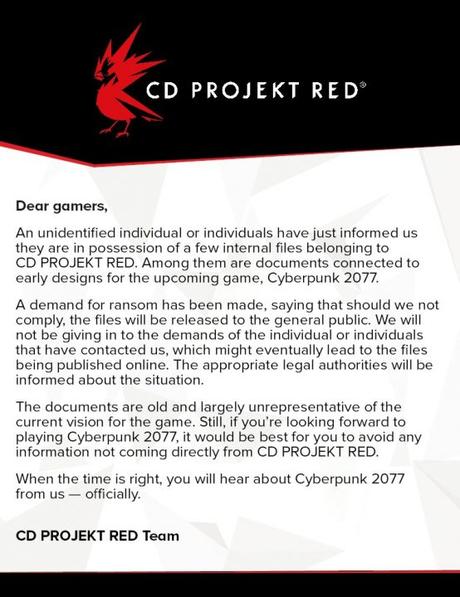 Roban información a CD Projekt sobre Cyberpunk 2077