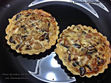 Mini Quiches de Pollo con Champiñones