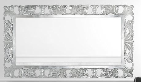 Espejo con marco de madera hoja plata decapato Made in Italy