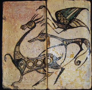 Probando a pintar con cobre y cobalto.