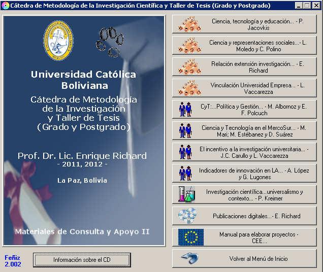 Cátedra de Metodología de la Investigación - Carrera de Enfermería - Universidad Católica Boliviana