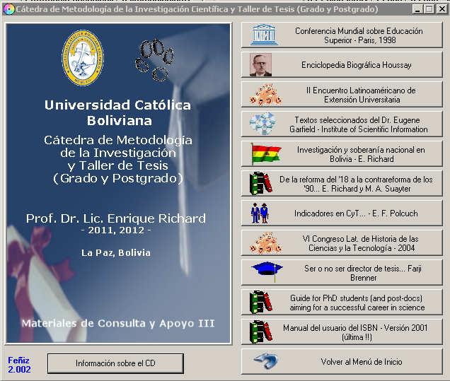 Cátedra de Metodología de la Investigación - Carrera de Enfermería - Universidad Católica Boliviana