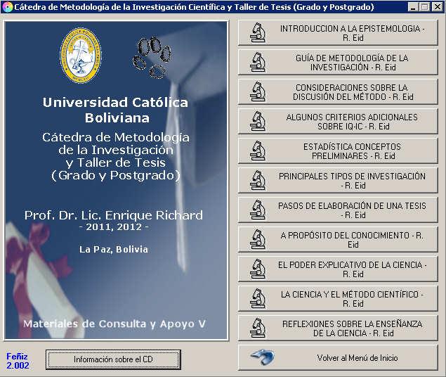 Cátedra de Metodología de la Investigación - Carrera de Enfermería - Universidad Católica Boliviana