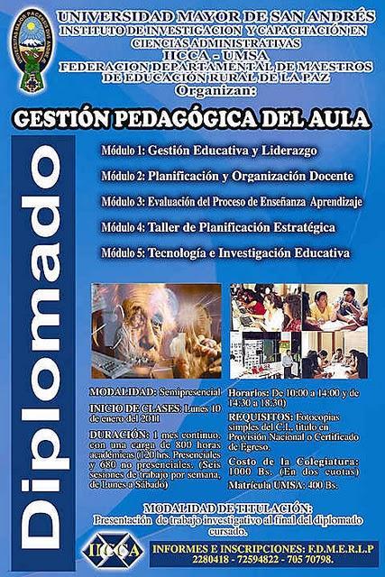 Tecnología e Investigación Educativa: Diplomado en Gestión Pedagógica del Aula, Universidad Mayor de San Andrés