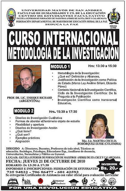 Curso Internacional de Metodologia de la Investigación - Escuela Superior de Formación de Maestros 