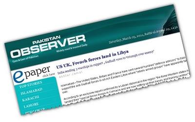 Diario paquistaní afirma que EEUU desembarcó fuerzas en Libia