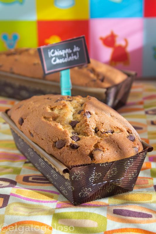 Cake de chispas de chocolate para Carnavales