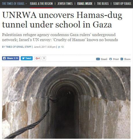 Indignante: (otro) Túnel de Hamas en una escuela de la Unrwa.