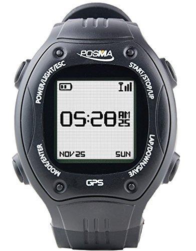POSMA W2 Navegación GPS Ciclismo Senderismo Multisport Watch con ANT + Compatibilidad STRAVA MapMyRide / MapMyRun, Color Negro