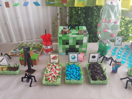 Decoración fiesta infantil Minecraft