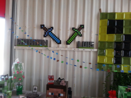 Decoración fiesta infantil Minecraft