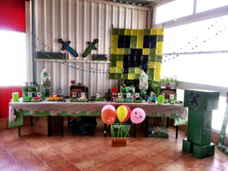 Decoración fiesta infantil Minecraft