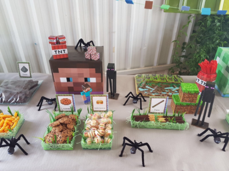 Decoración fiesta infantil Minecraft