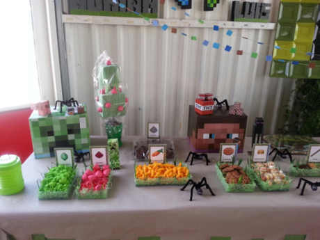 Decoración fiesta infantil Minecraft