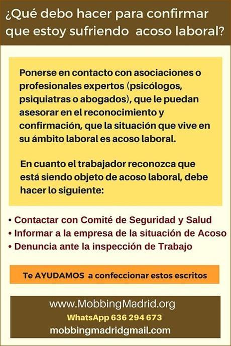 Mobbingmadrid Qué debo hacer para confirmar que estoy sufriendo  Acoso Laboral?