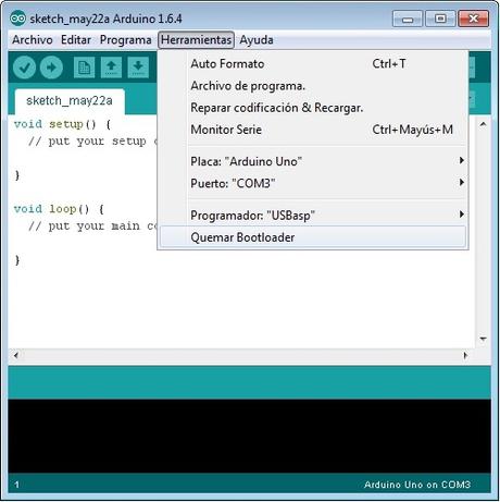 Programación de un Arduino UNO a través de ICSP