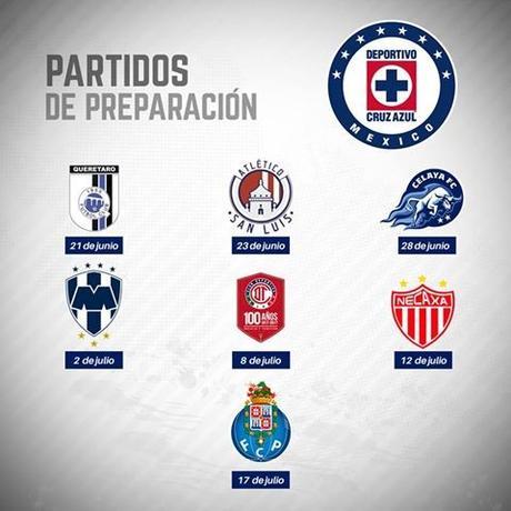 Fecha y rivales de partidos amistosos de pretemporada de Cruz Azul